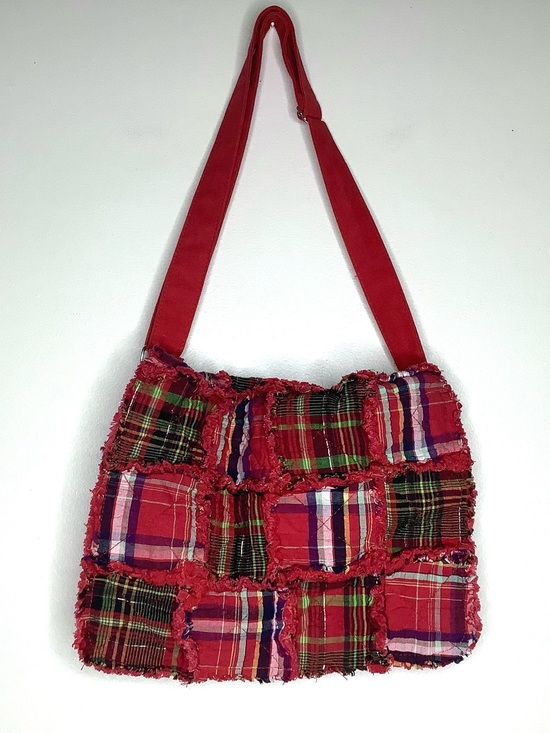 Handbags - < Y2K Red Patchwork Crossbody Messenger Laptop/School Or Work Bag >